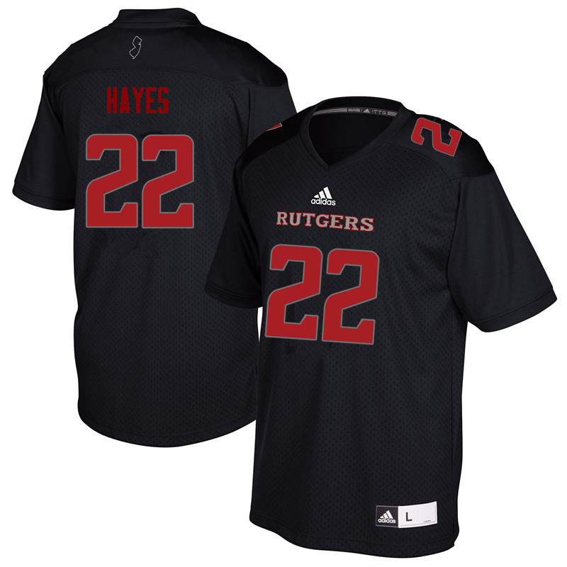 Men #22 Damon Hayes Rutgers Scarlet Knights College Football Jerseys Sale-Black